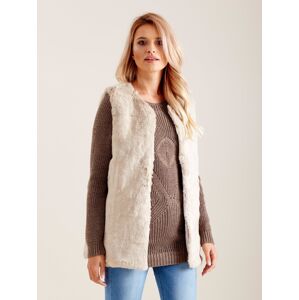 Ženski prsluk Fashionhunters Ecru