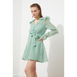 Trendyol Mint Three Dimensional Fabric Featured Dress