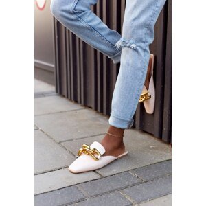Boto Women's Slippers With Chain Beige Call On Me