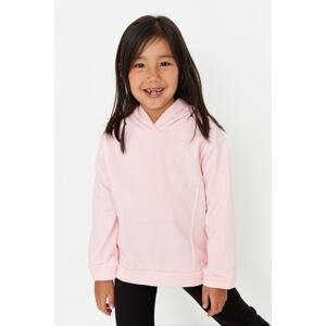Trendyol Pink Basic Girls' Knitted Thick Sweatshirt with Fleece Fleece