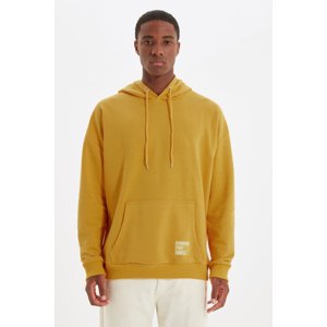 Trendyol Yellow Oversize/Wide Cut Hooded Fleece Inside/Warm Sweatshirt