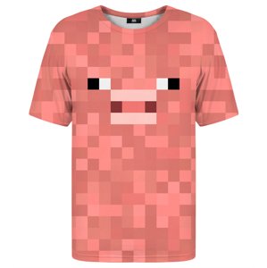 Mr. GUGU i Miss GO Unisex's Pixel Pig majica Tsh2355