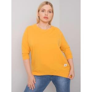 Yellow cotton sweatshirt larger size by Ninetta