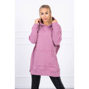 Insulated sweatshirt with slits on the sides, dark pink