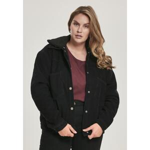 Dame predimenzionirana Corduroy Sherpa jakna crno/crna