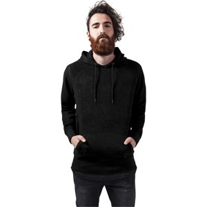 Black imitation suede with hood