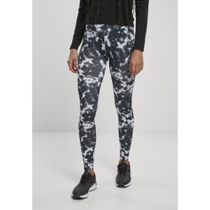 Women's leggings with tie, black/white