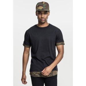 Long camo inset t-shirt black/olive camo