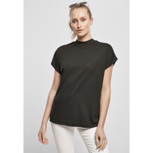 Women's oversized viscose T-shirt with black sleeve