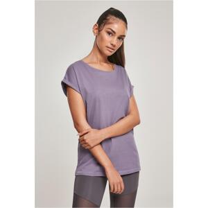 Women's T-shirt with extended shoulder powder purple