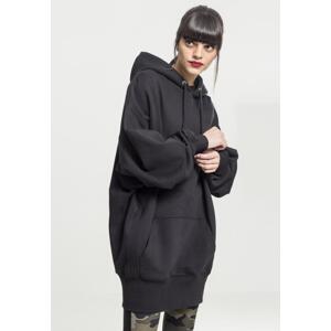 Women's long oversize hooded jacket black