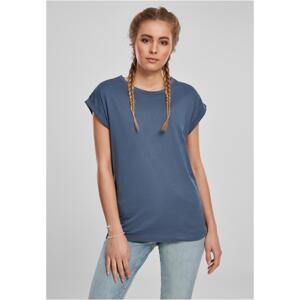 Women's t-shirt with extended shoulder vintageblue