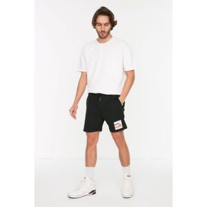 Trendyol Black Regular Cut Medium Length City Printed Shorts
