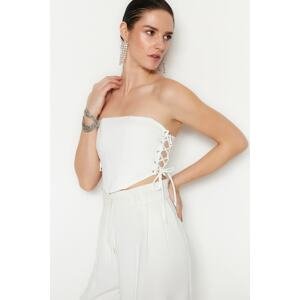 Trendyol Ecru Underwire Tied Woven Bustier