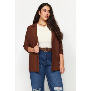 Trendyol Curve Brown Collar Detailed Jacket