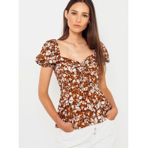 Brown floral blouse CAMAIEU - Women's