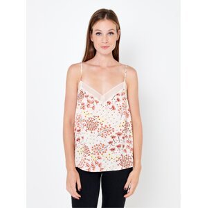 Cream floral top CAMAIEU - Women's