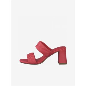 Dark pink heeled slippers Tamaris - Women's