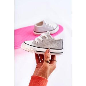 Boto Children's Sneakers Tied Rose Silver Wella