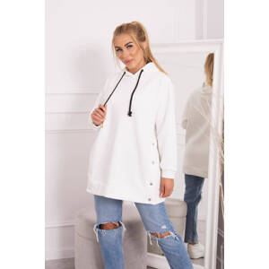 Insulated sweatshirt with ecru press studs