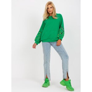Green sweatshirt without hood with embroidery RUE PARIS