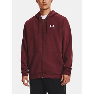 Under Armour Sweatshirt UA Essential Fleece FZ Hood-RED - Mens