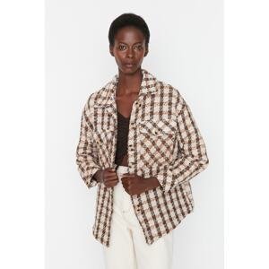 Trendyol deva oversize gumb pričvršćivanje Tweed kaput