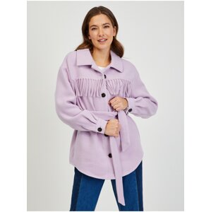 Light Purple Shirt Winter Jacket with Fringe ORSAY - Women