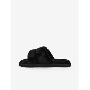 Black women's home slippers made of faux fur Puma Fluff