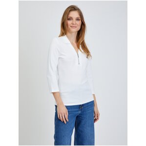 Cream T-shirt with three-quarter sleeves ORSAY - Women
