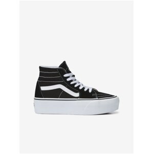 Crne ženske tenisice za gležanj kožne tenisice na VANS platformi - Žene