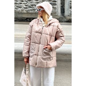 Trend Alaçatı Stili Ženski kamen s kapuljačom vanjski džepni puffer modni oversize napuhani kaput