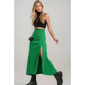 Trend Alaçatı Stili Women's Green Button Detailed Knitwear Skirt