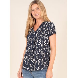 Dark blue floral linen blouse Brakeburn - Women