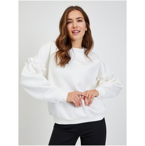 White Women's Oversize Sweatshirt with Balloon Sleeves ORSAY - Women
