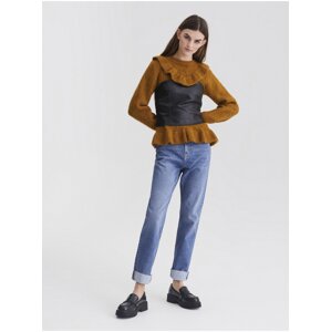 Black Faux Leather Top Pieces Karmen - Women's