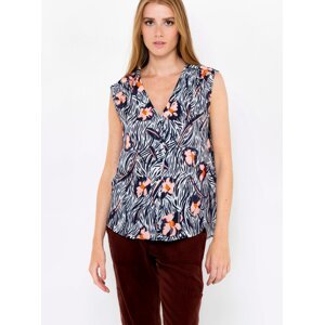 Dark blue floral top CAMAIEU - Women's