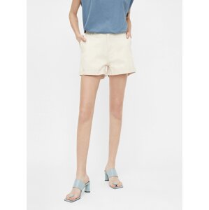 Cream denim shorts . OBJECT Penny - Women