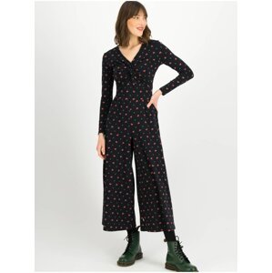 Black floral sweater jumpsuit Blutsgeschwister Glamourama Quee - Women's
