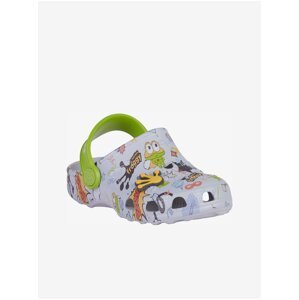 Light grey children's patterned slippers Coqui Little Frog - Boys