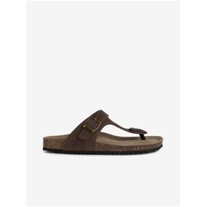 Brown women's leather flip-flops Geox - Women's