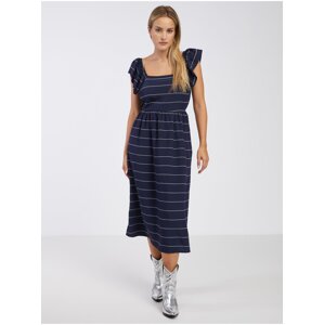 Dark blue women's striped midi dress VILA Rita - Women's