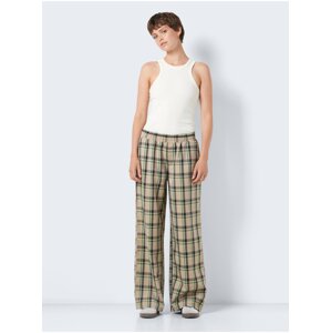 Beige women's checkered trousers Noisy May Morgan - Women's