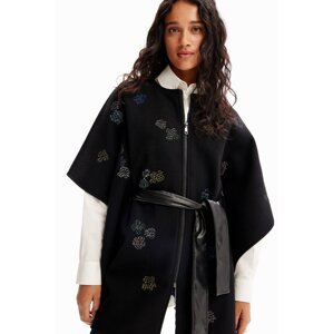 Black women's patterned poncho Desigual Threadflor Milan - Women's