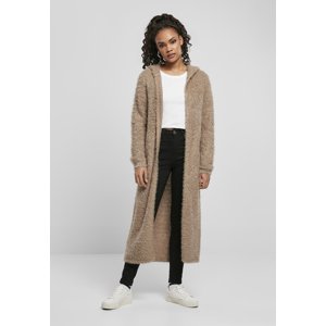 Women's hooded sweater made of soft feathers - beige