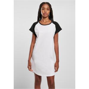 Women's Raglan Tee dress white/black
