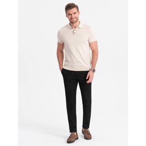 Ombre Men's smart chino pants SLIM FIT - black