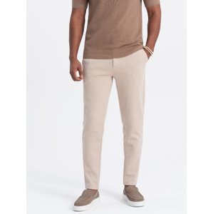 Ombre CARROT men's pants in structured two-tone knit - beige