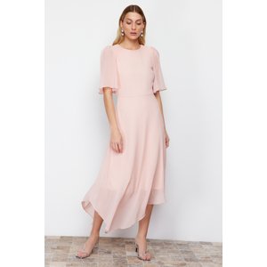 Trendyol Powder A-line Asymmetrical Skirt Chiffon Lined Midi Woven Dress
