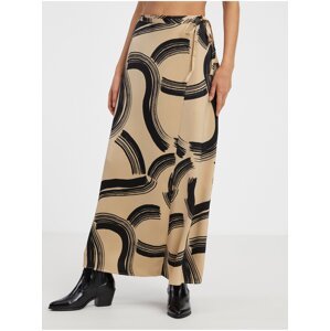 Beige women's patterned wrap maxi skirt AWARE by VERO MODA Gu - Women's